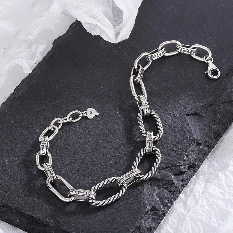 S925 Great Wall Silver Bracelet - Q.B.Accessories