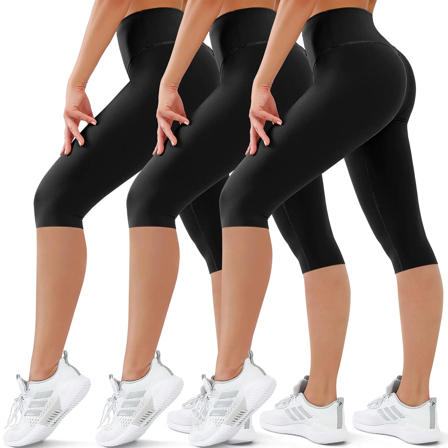 YogaBliss Soft Capri Leggings 3 pack - Q.B.Accessories