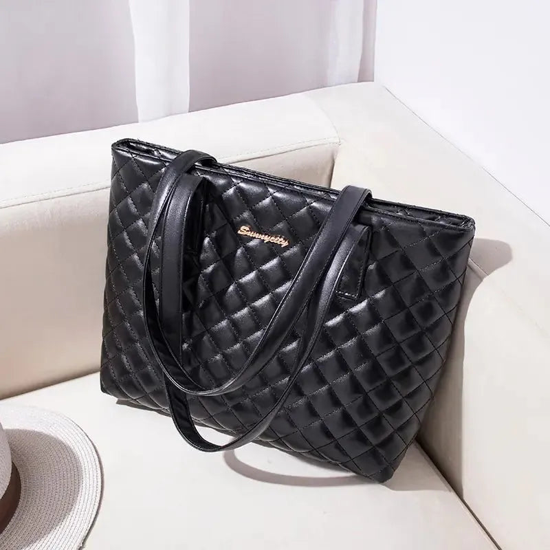 Fashionable Diamond Quilt Mom's Shoulder Bag - Q.B.Accessories