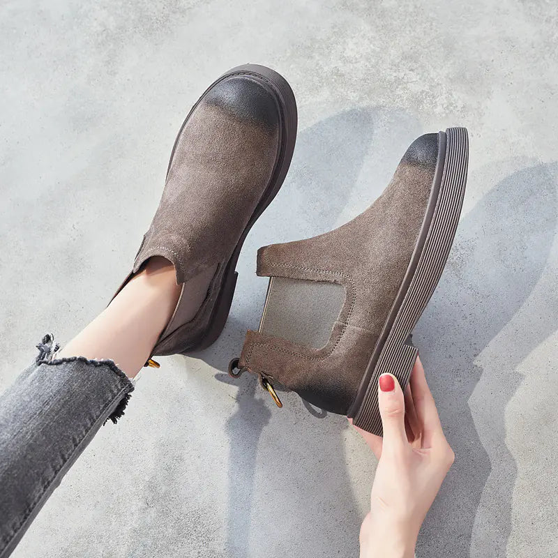 Chunky Leather Martin Boots for Women – Fall/Winter Style - Q.B.Accessories