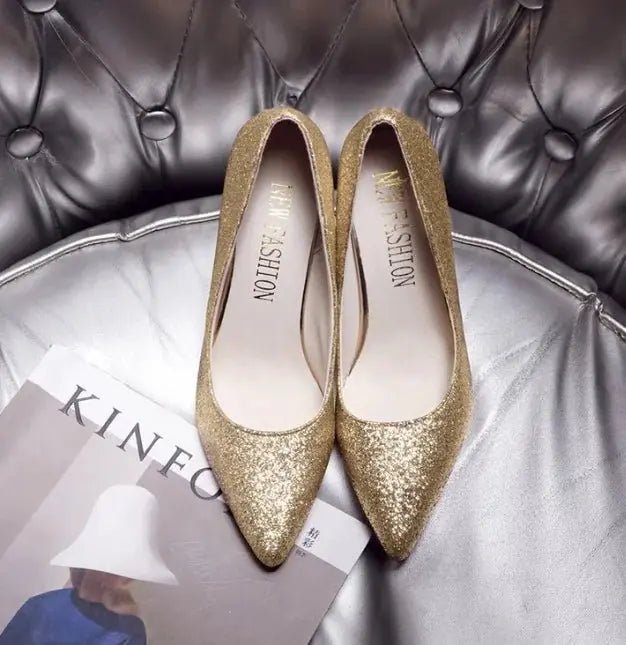 Chic Suede Mid - Heel Pumps - Q.B.Accessories