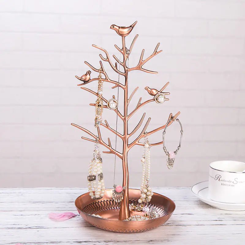 Creative Metal Jewelry Display Stand with Bird Design - Q.B.Accessories