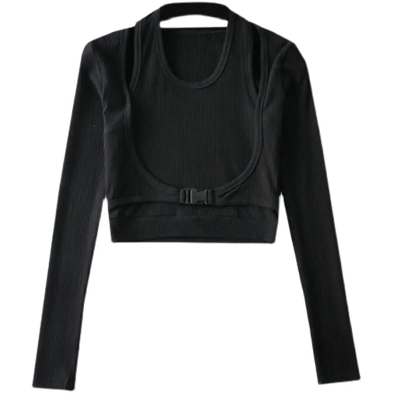 Women's Chic U - Neck Long - Sleeve Tee - Q.B.Accessories