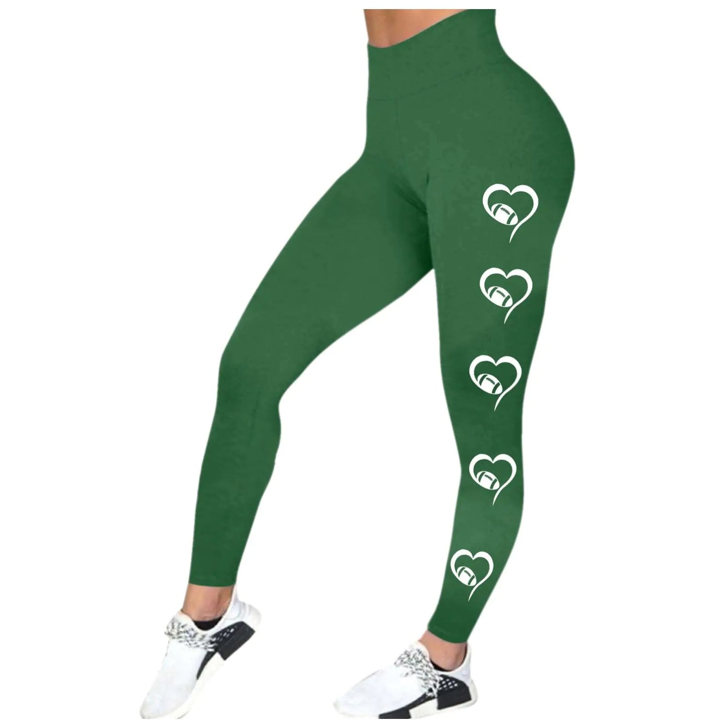 Mgoohoen Football Leggings for Women High Waisted Pants for Women Tummy Control Leggings Yoga Pants Soft Buttery Tights - Q.B.Accessories