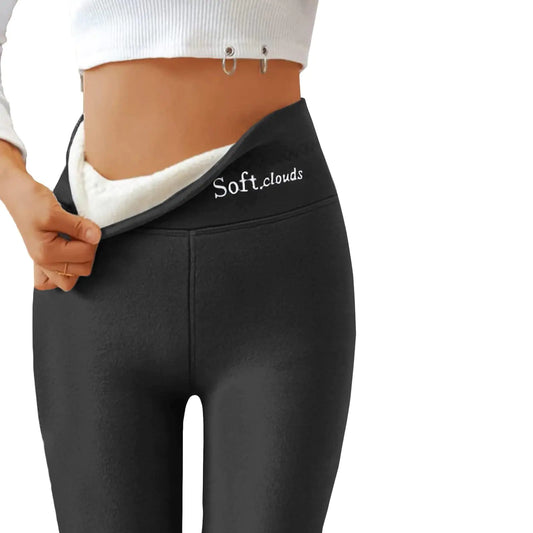 Sherpa Lined Leggings Women Tummy Control Stretch Soft Yoga Pants High Waisted Casual Pants Winter Thick Warm Tights Tummy Control Leggings for Women Fleece Lined Leggings Women High Waisted Leggings - Q.B.Accessories