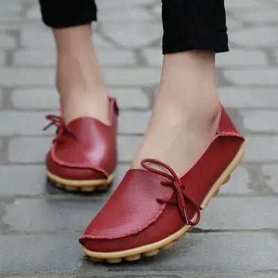 Women's Comfort Leather Nursing Flats - Q.B.Accessories