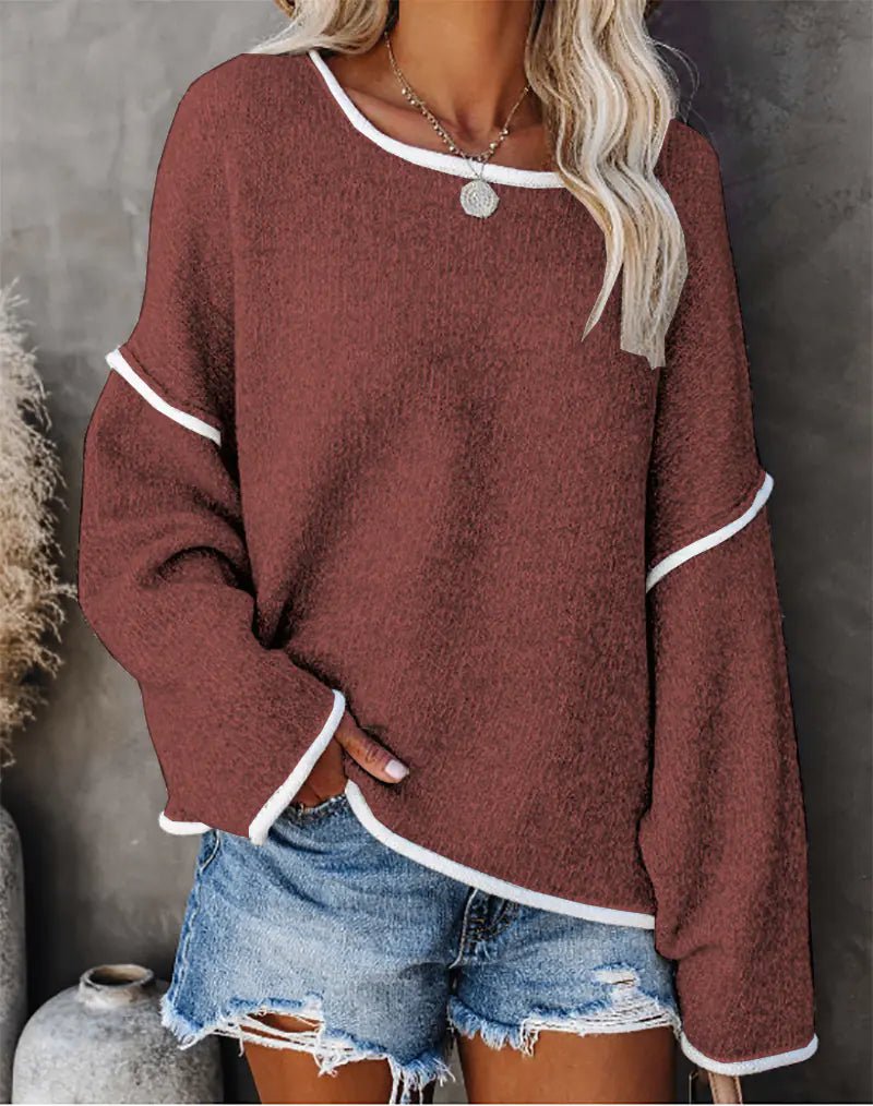 Essential Solid Color Sweater Top - Q.B.Accessories