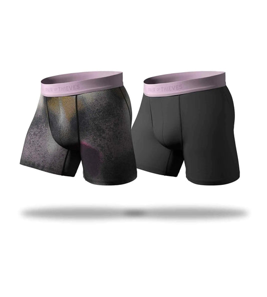 Pair of Thieves Mens Hustle Boxer Briefs (2 Pack) - Performance Athletic Underwear Quick Dry Anti - Odor 4 - Way Stretch - Q.B.Accessories