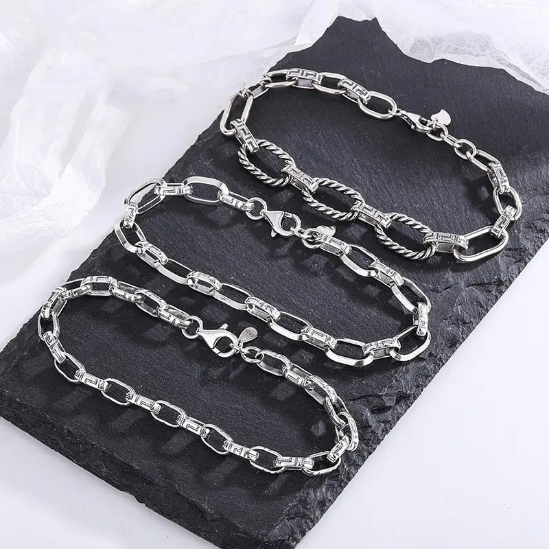 S925 Great Wall Silver Bracelet - Q.B.Accessories