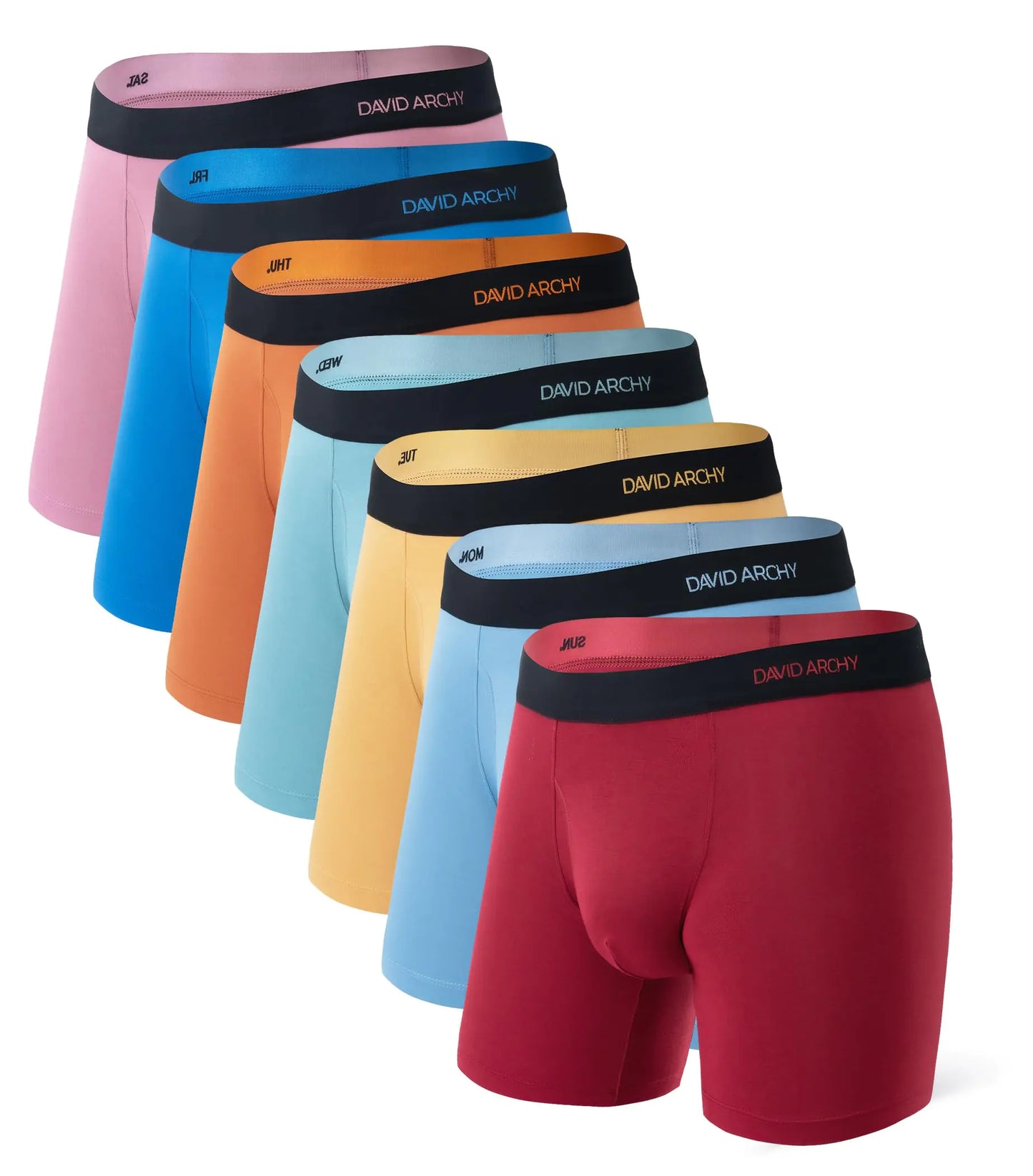 DAVID ARCHY Bamboo Rayon Men's 7 - Pack Boxer Briefs - Q.B.Accessories