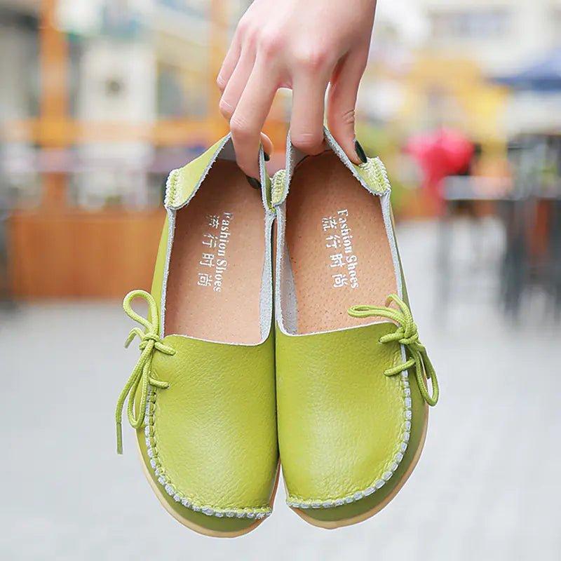 Women's Comfort Leather Nursing Flats - Q.B.Accessories