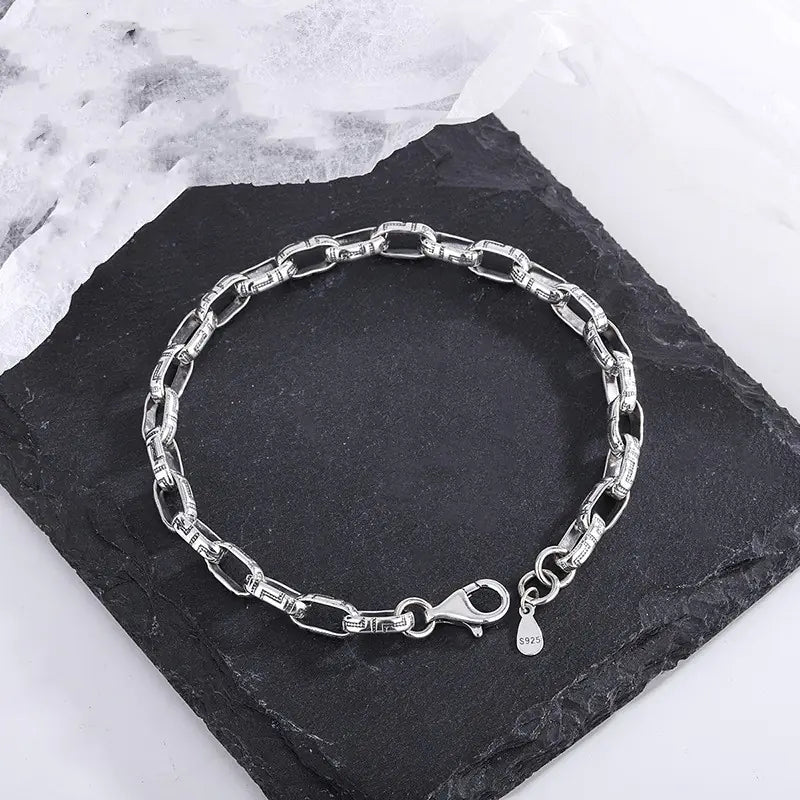 S925 Great Wall Silver Bracelet - Q.B.Accessories