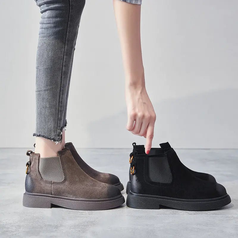 Chunky Leather Martin Boots for Women – Fall/Winter Style - Q.B.Accessories