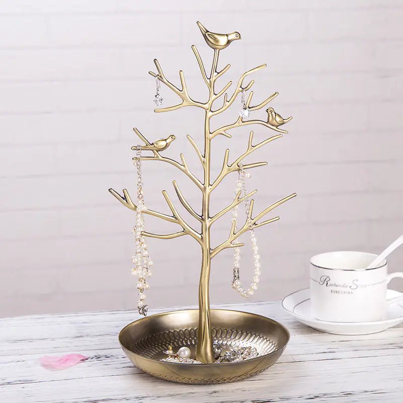 Creative Metal Jewelry Display Stand with Bird Design - Q.B.Accessories