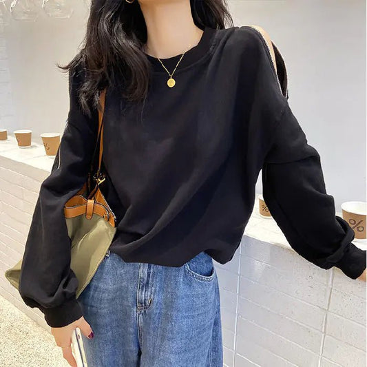 Chic Off - Shoulder Zip Sweater - Q.B.Accessories