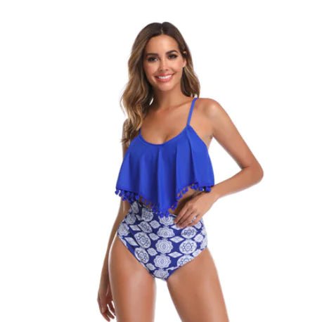Flounce Ruffle High - Waist Bikini Set - Q.B.Accessories