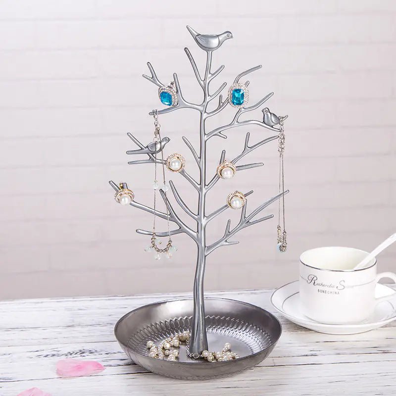 Creative Metal Jewelry Display Stand with Bird Design - Q.B.Accessories