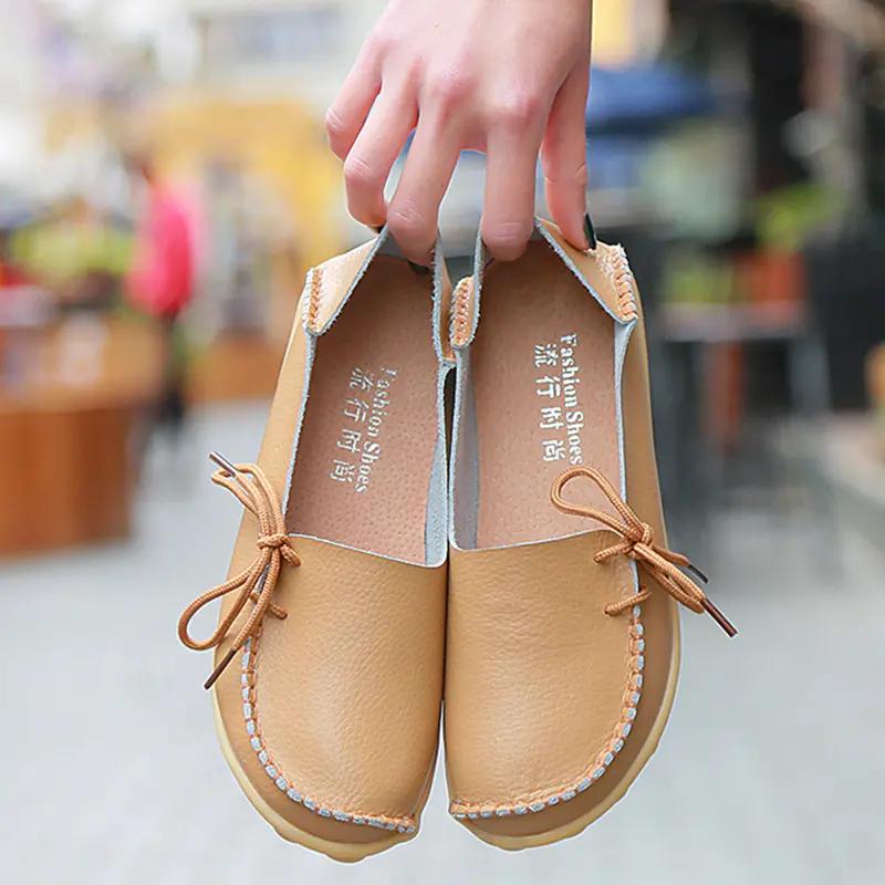 Women's Comfort Leather Nursing Flats - Q.B.Accessories