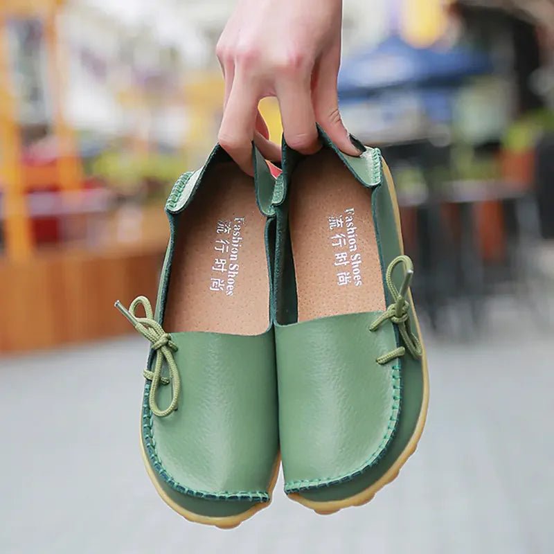 Women's Comfort Leather Nursing Flats - Q.B.Accessories