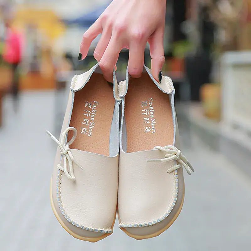 Women's Comfort Leather Nursing Flats - Q.B.Accessories