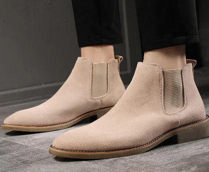 High-Top Cowhide Chelsea Boots for Men
