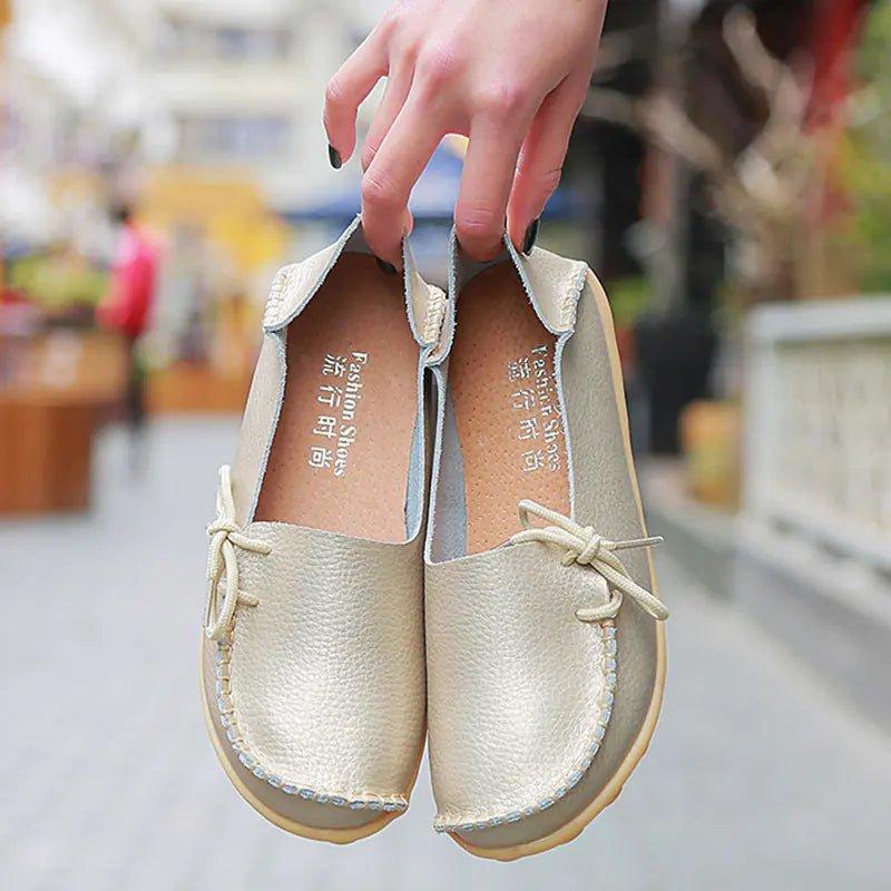 Women's Comfort Leather Nursing Flats - Q.B.Accessories