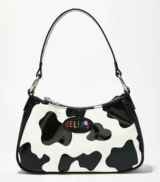 Retro Cow Spot Baguette Tote - Q.B.Accessories