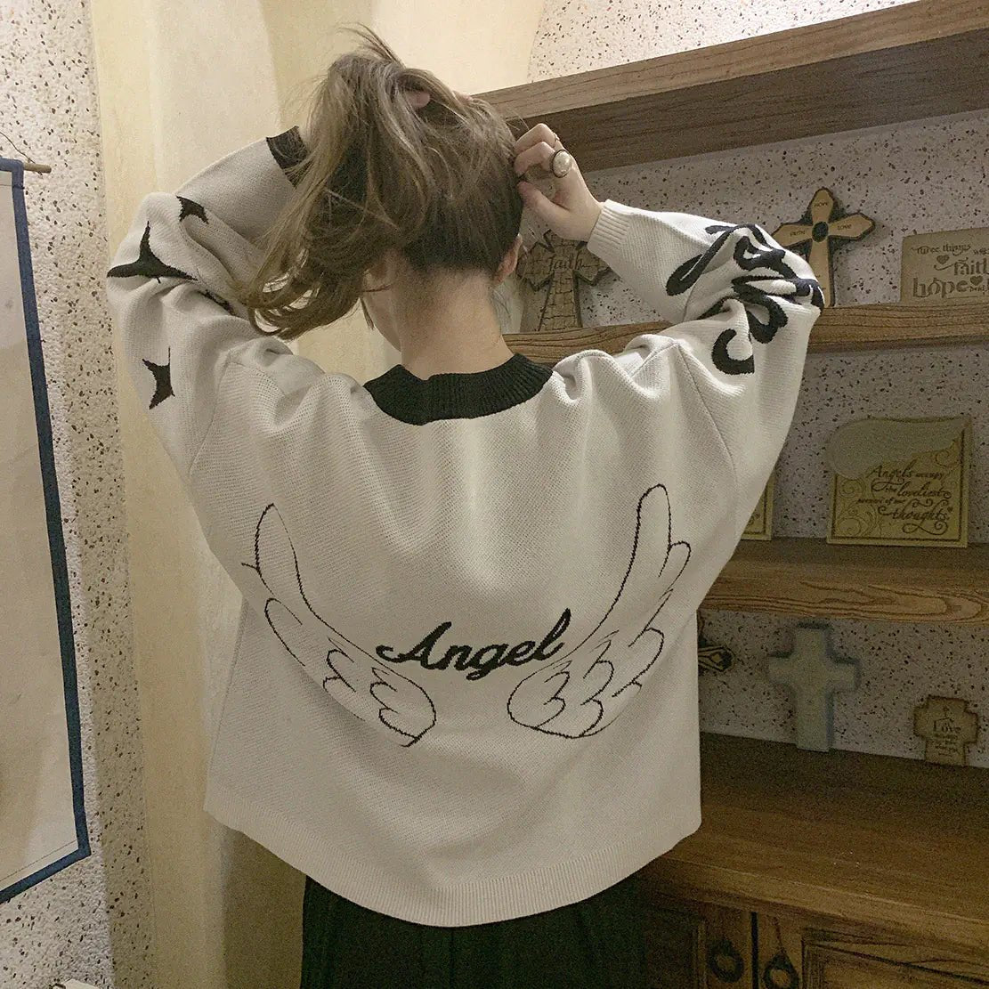 Comfy Wings Pink & White Sweater - Q.B.Accessories
