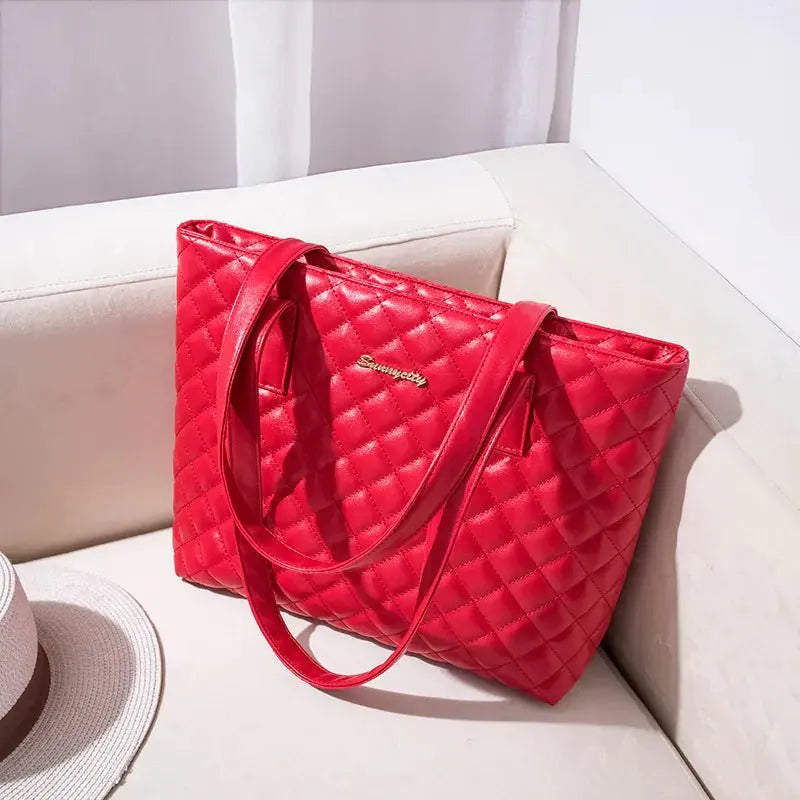 Fashionable Diamond Quilt Mom's Shoulder Bag - Q.B.Accessories
