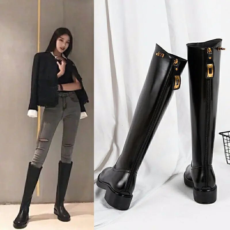 Chic Martin Thick Heel Boots - Q.B.Accessories