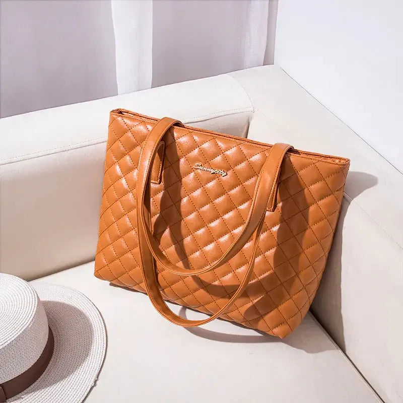 Fashionable Diamond Quilt Mom's Shoulder Bag - Q.B.Accessories