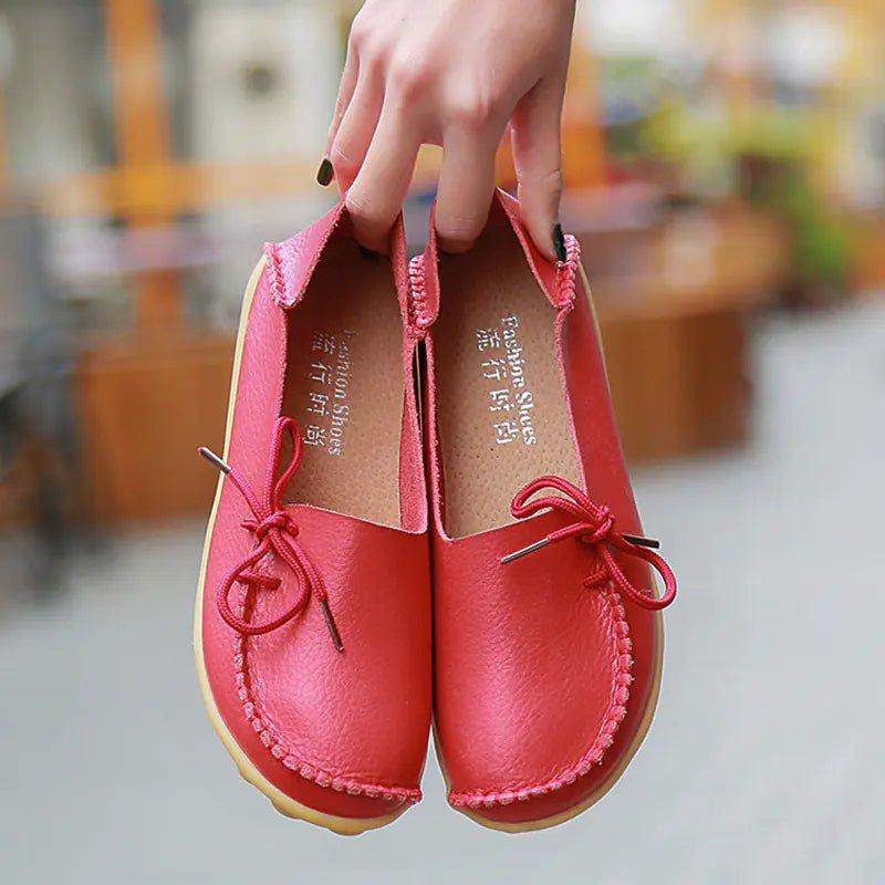 Women's Comfort Leather Nursing Flats - Q.B.Accessories