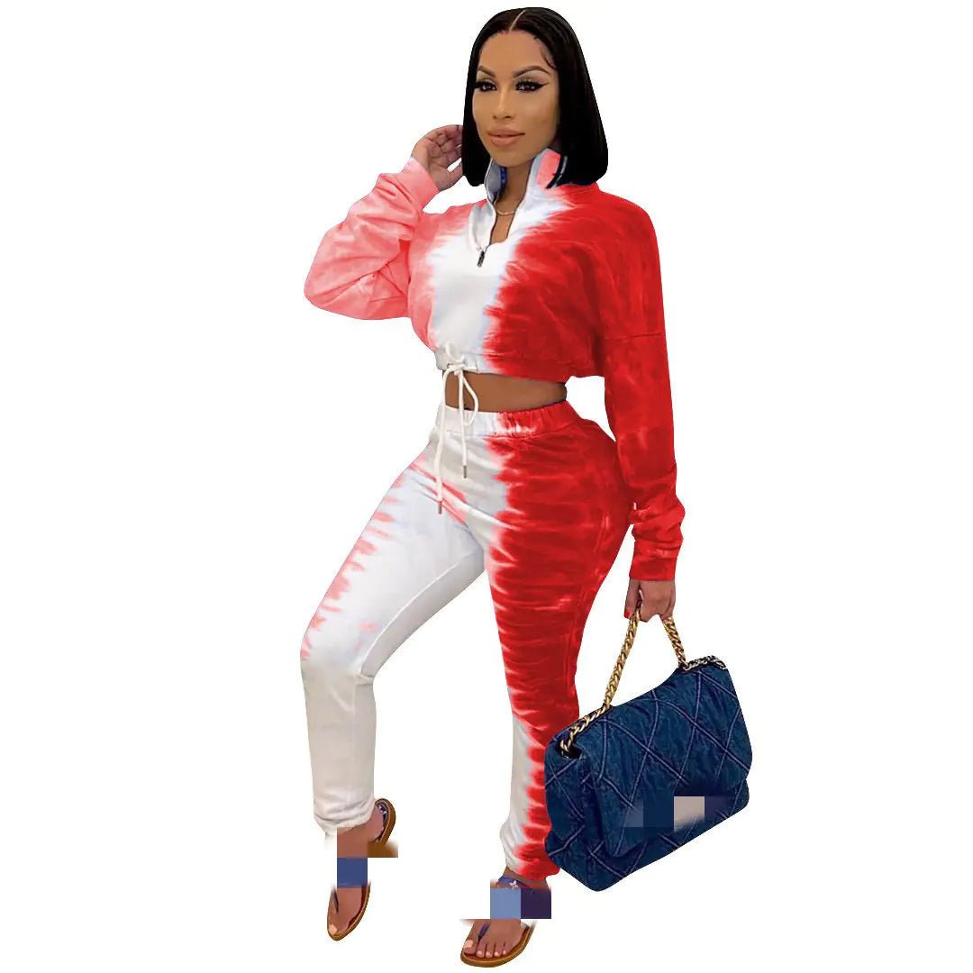 2 - Piece Printed Stretch Tracksuit Set – Women's Sport & Lounge Wear - Q.B.Accessories