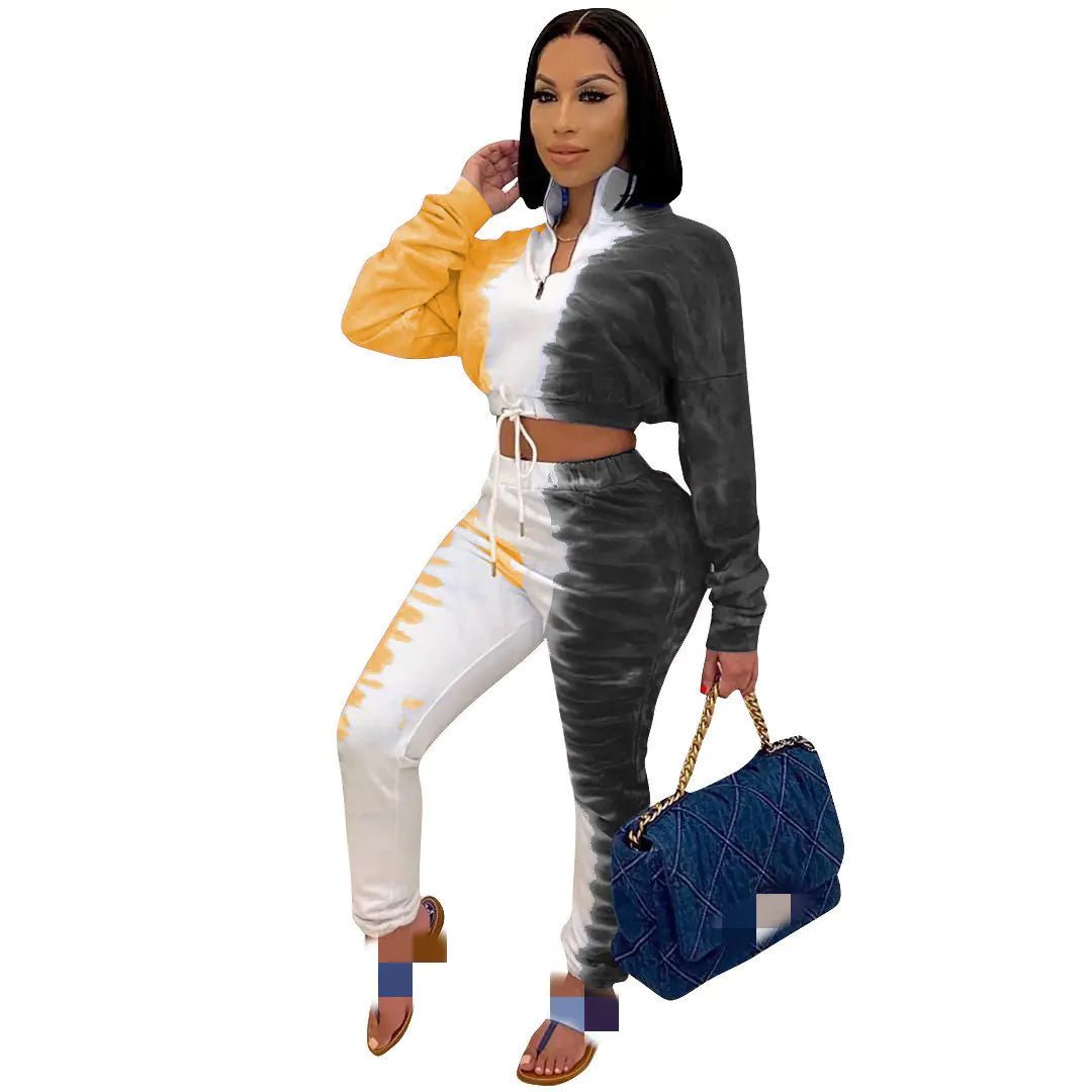 2 - Piece Printed Stretch Tracksuit Set – Women's Sport & Lounge Wear - Q.B.Accessories