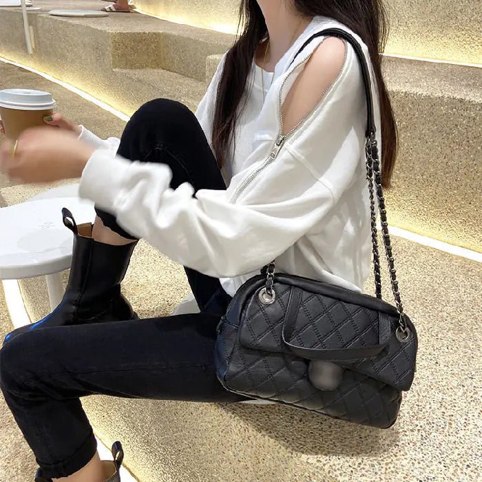 Chic Off - Shoulder Zip Sweater - Q.B.Accessories